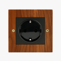 Noble Wood Electric Socket Europe with Gold Screws
