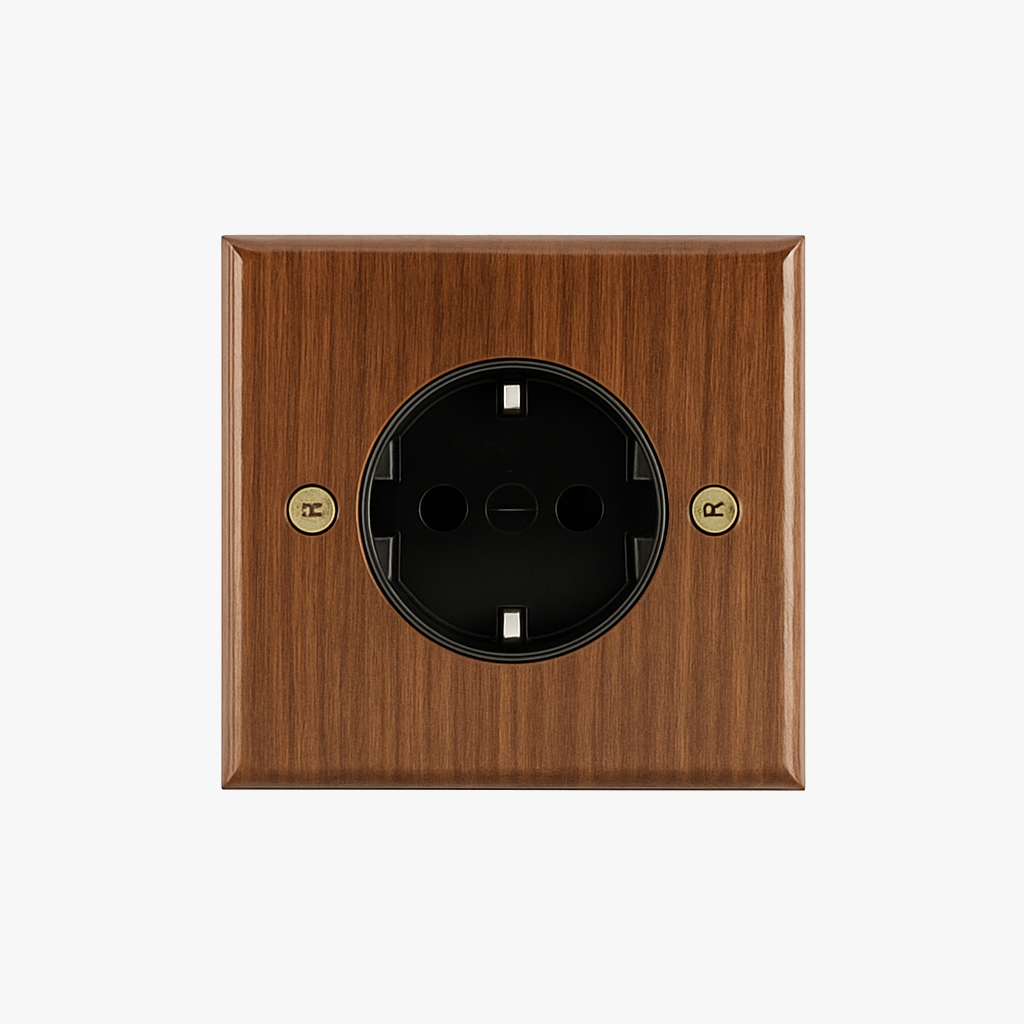 Natural Wood Electric Socket Europe, Type F