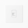 Care-Free White Matt Steel RJ45 Socket, Rounded Edges