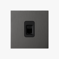 RJ45 socket in brushed grey steel