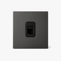 Brushed Dark Grey Steel RJ45 Ethernet Socket 86 X 90 mm