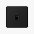 Modern RJ45 Socket in Matt Black Steel for Home Decor