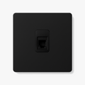 High-Performance Black Steel RJ45 Socket, Rounded Edges