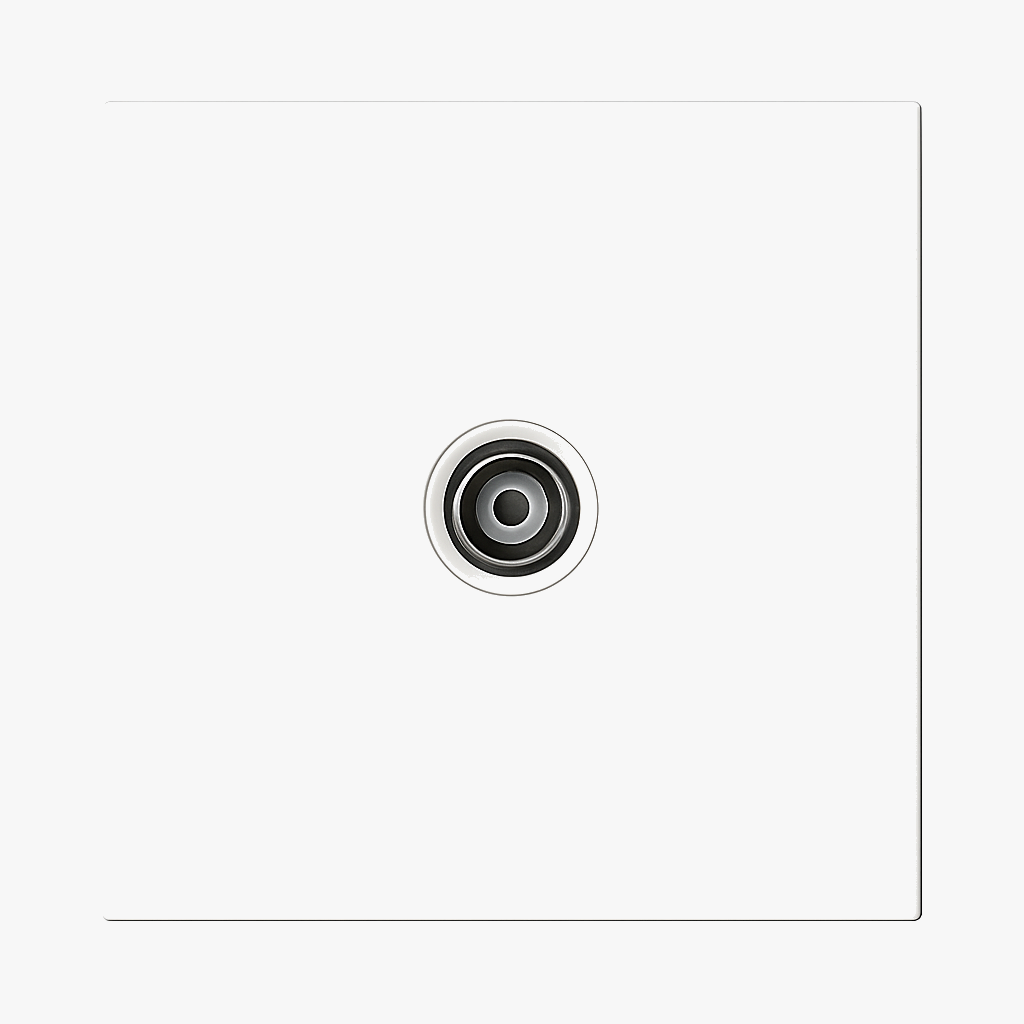 White matt steel TV socket