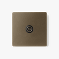 TV socket in aged bronze steel rounded edges