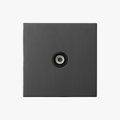 TV socket in brushed grey steel