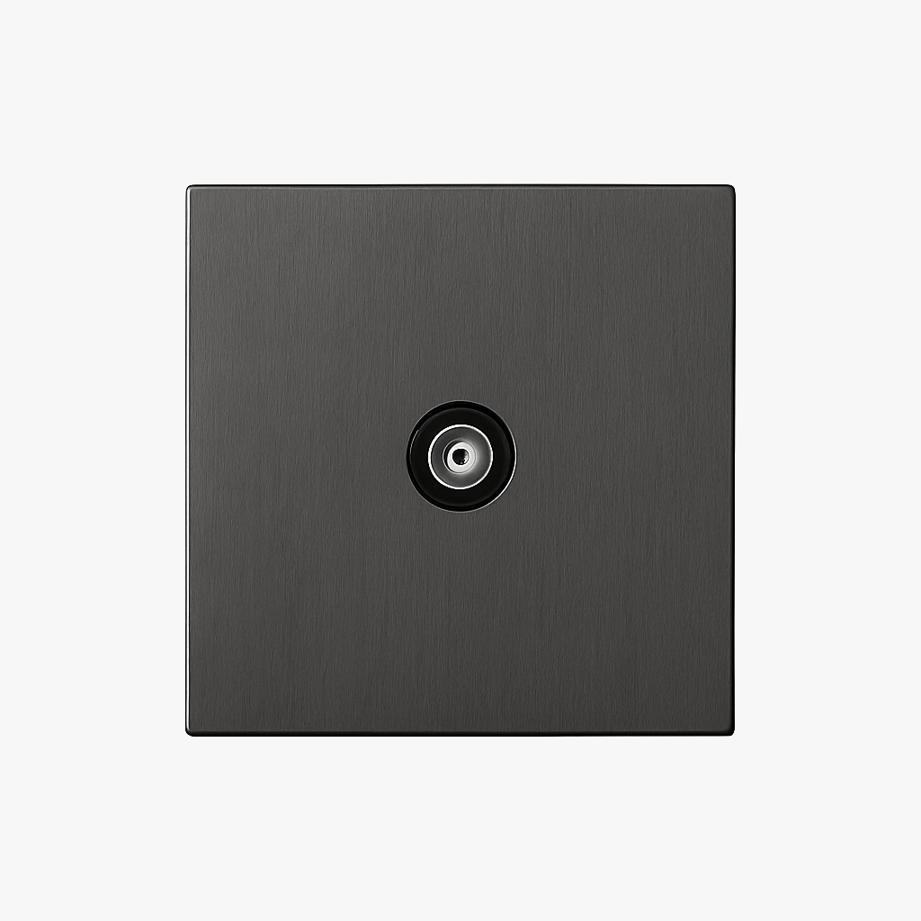 Versatile Brushed Dark Grey Steel TV Socket