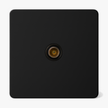 Black Matt Steel TV Socket, Rounded Edges, Style One