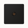 Black Matt Steel TV Socket, Rounded Edges, Style Two