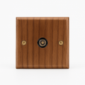 Wooden BNC TV Socket with Gold Screws, Square Form