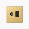 TV and RJ45 brushed gold steel socket
