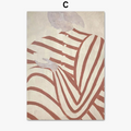 Pajamas striped woman art wall geometry retro modern decoration