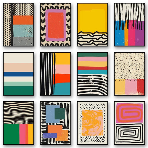 Abstract Colorful Canvas Wall Art with Bold Modern Design - view 2
