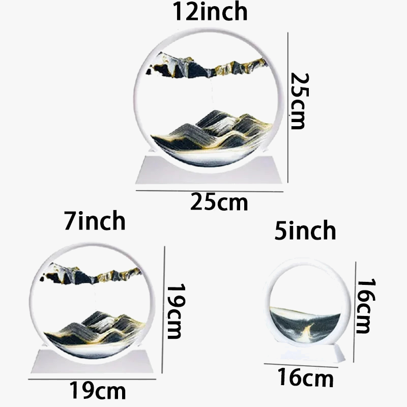 Glass hourglass 3d sand landscape in motion artistic decoration - view 6