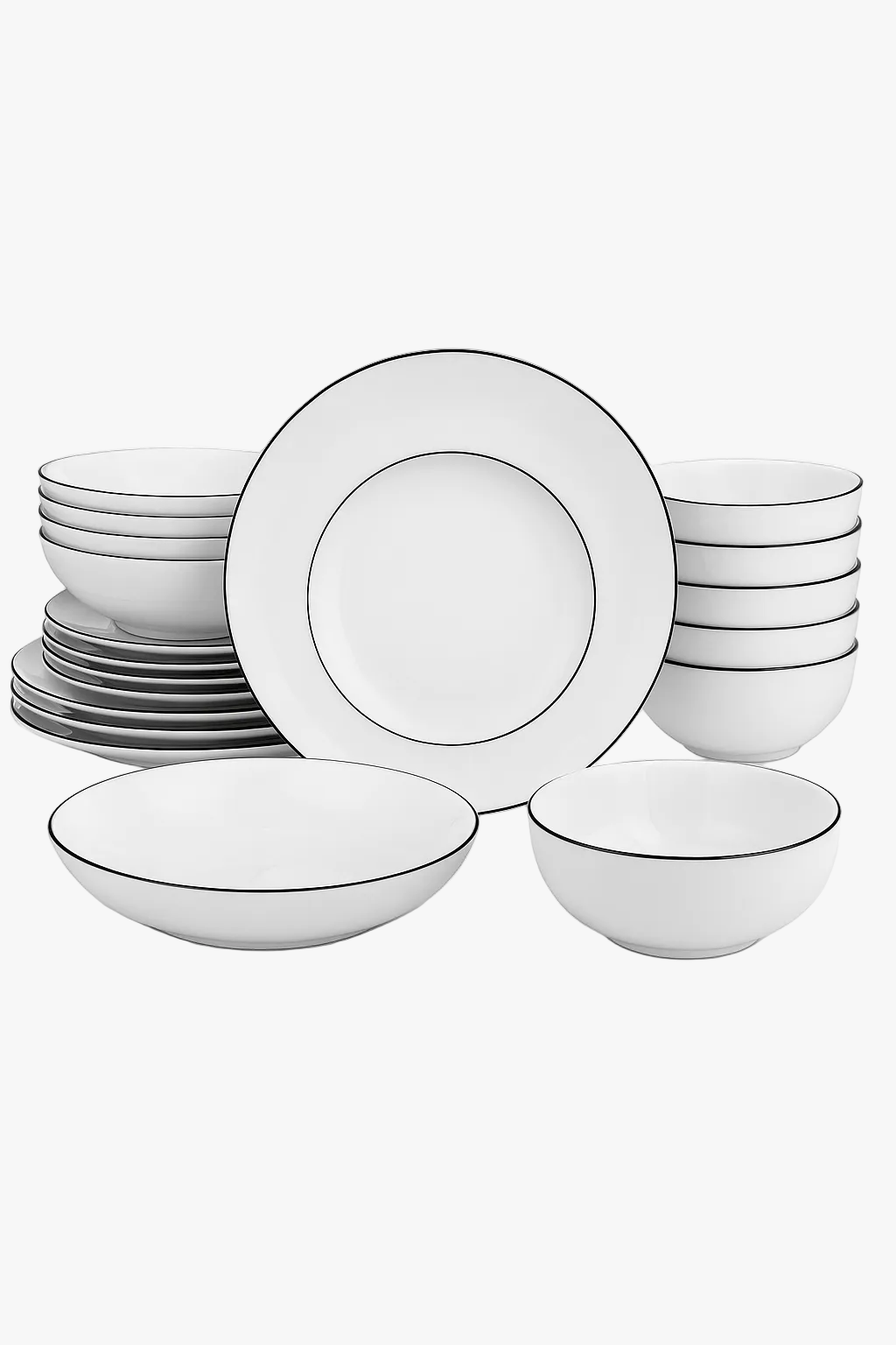 Table service 24 pieces ceramic elegant border