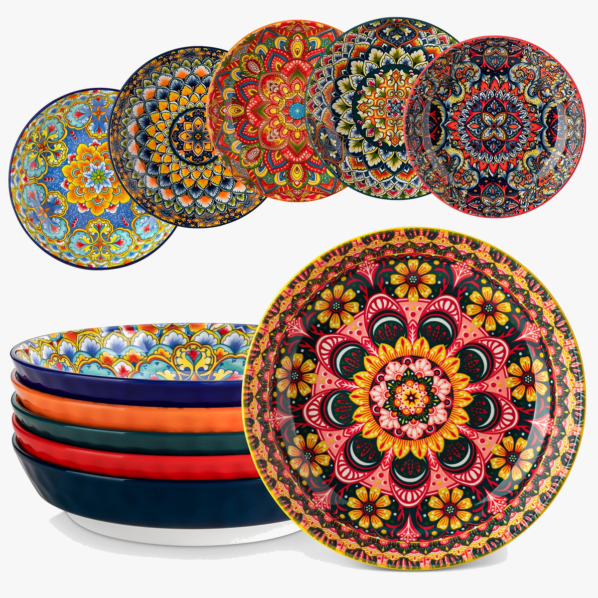 Bohemian ceramic table service complete floral pattern