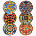 Ceramic table service floral bohemian style 24 pieces