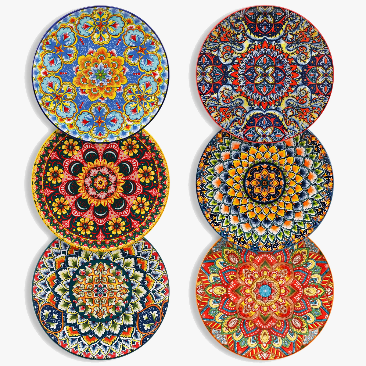 Ceramic table service floral bohemian style 24 pieces