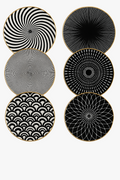 Geometric table service 6 pieces ceramic plates