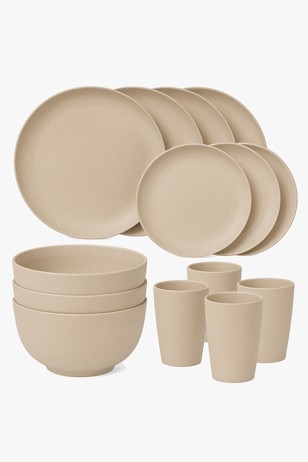 Cream Unbreakable Wheat Straw Table Service