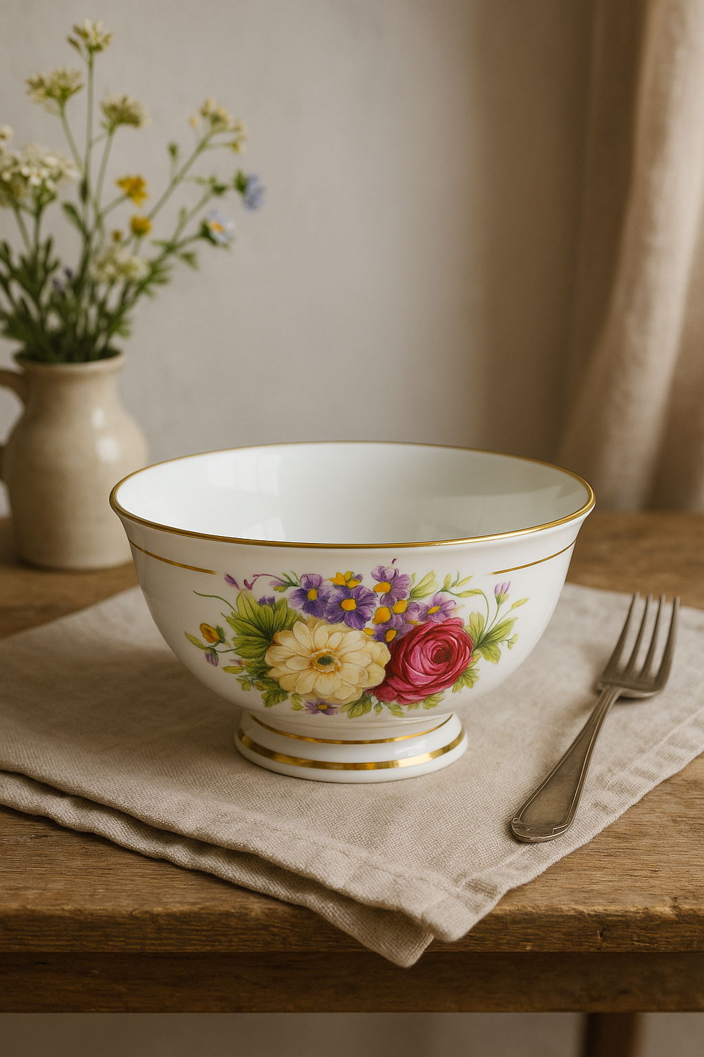 Western Floral Hard Paste Porcelain Table Service - view 2