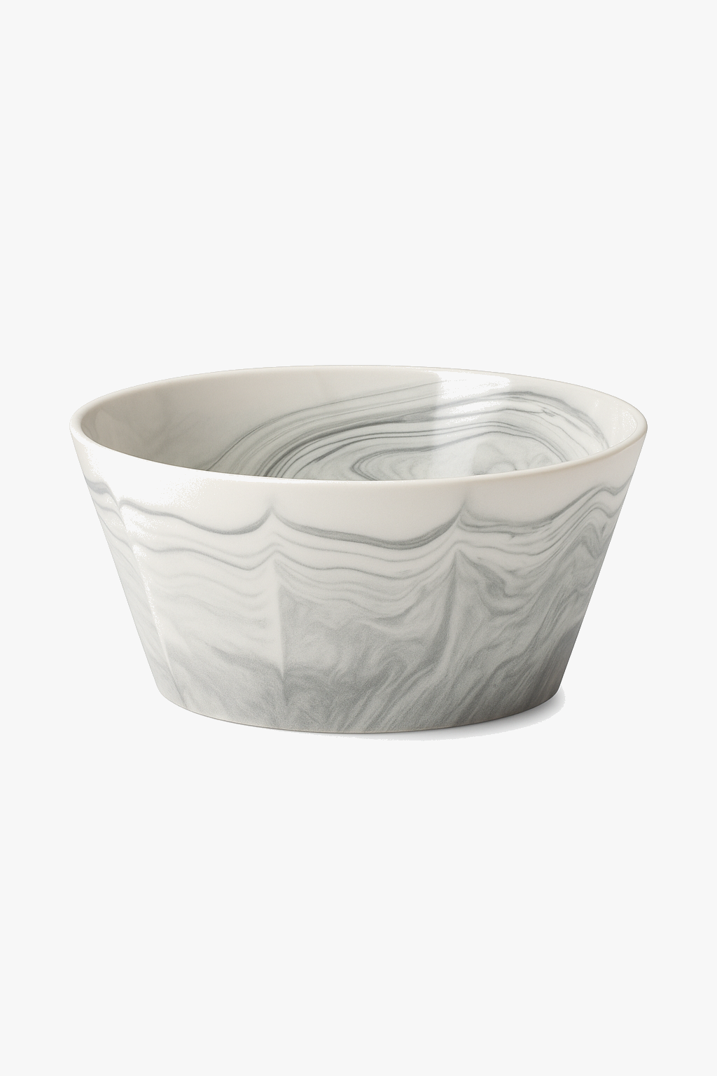 3-Piece Gray Marble-Effect Ceramic Bowl Set for Dining