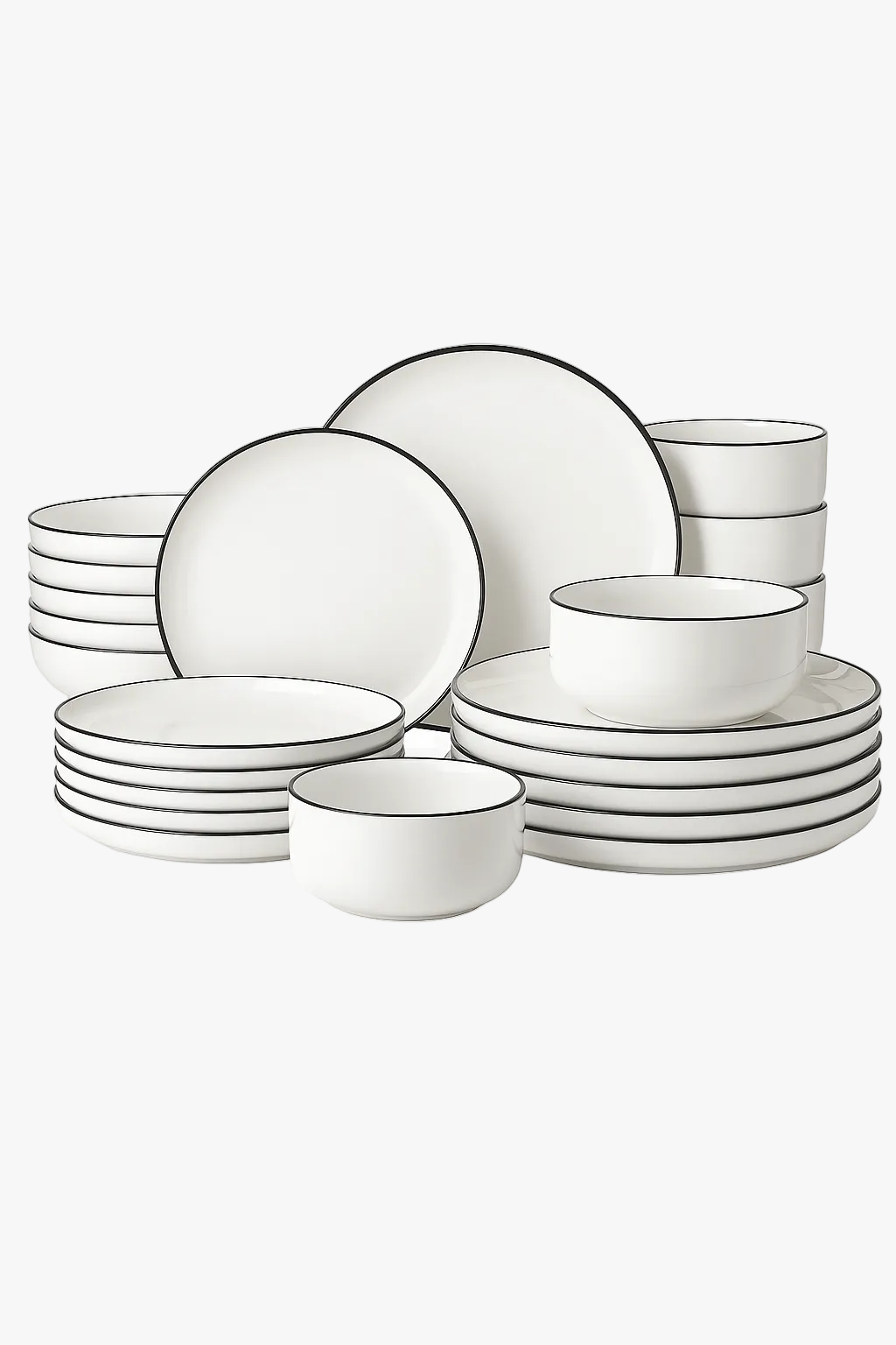 Fine-Edge Ceramic Dinnerware Set for 12 Guests
