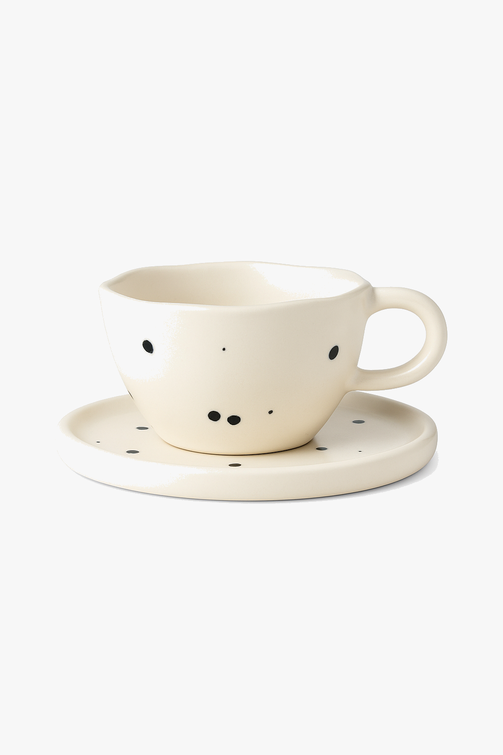 Service ceramic cup cherry pattern with tray