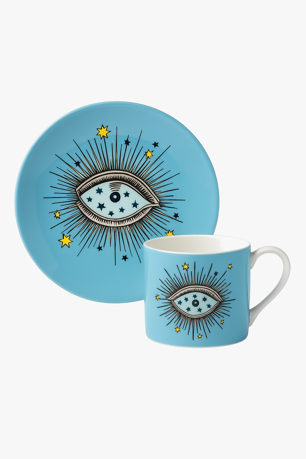 Vintage ceramic tea service with saucer tray
