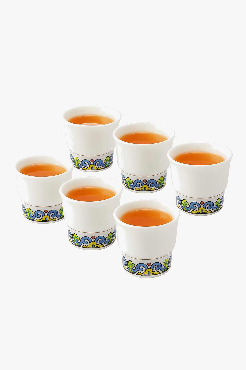 Jade Porcelain Kung Fu Tea Service, 6 Cups for Green and Oolong Tea