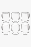 Set of glass 80ml double wall espresso cups (set of 6)