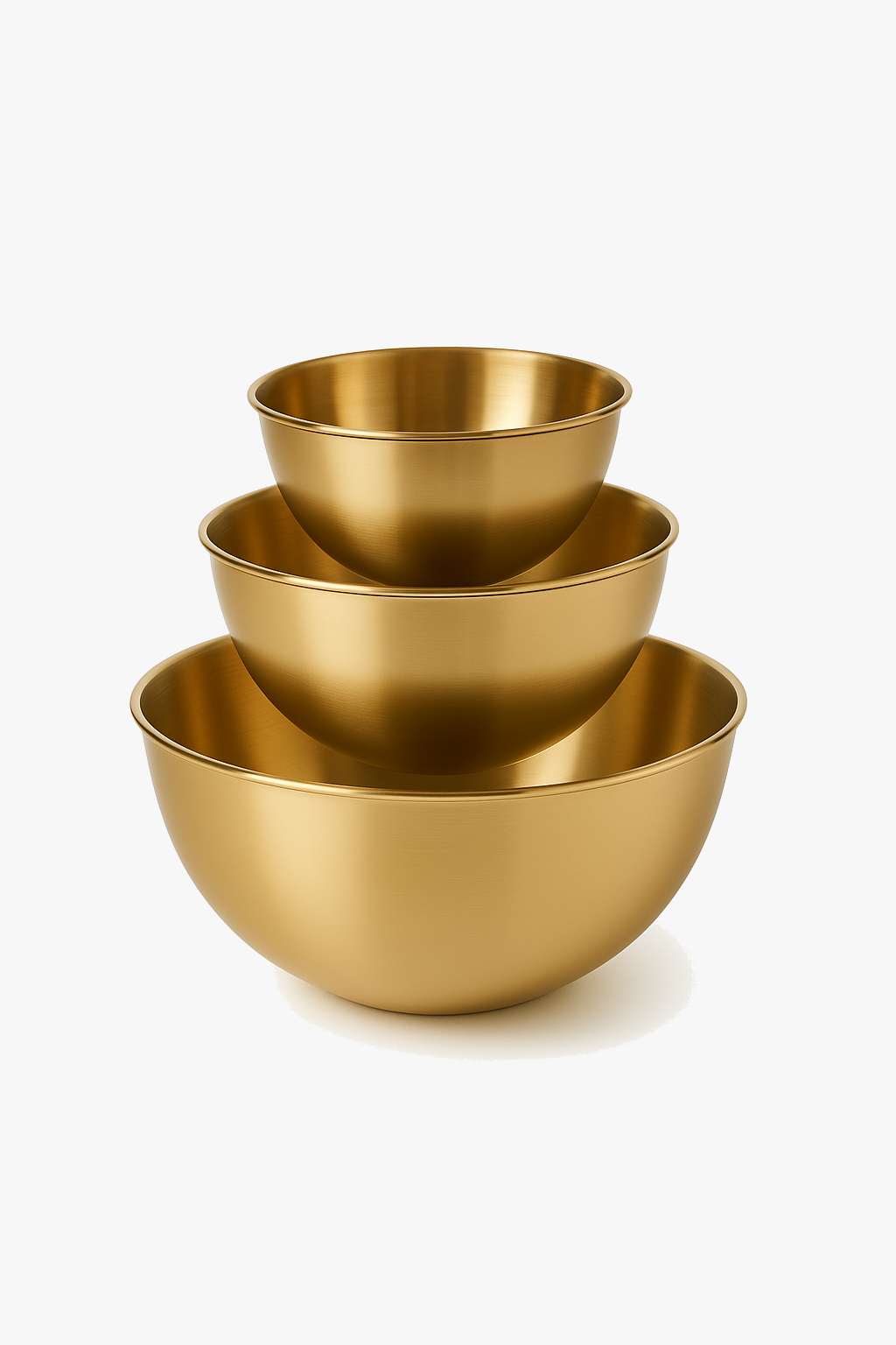 Set three bowls stainless steel kitchen mix salads