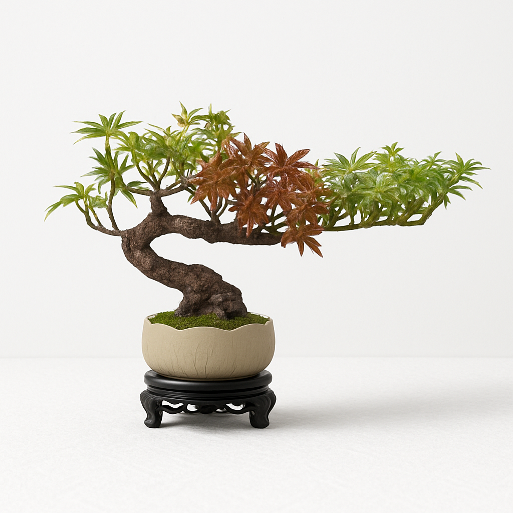 Bonsai tree simulation for interior decoration and exterior furnishings