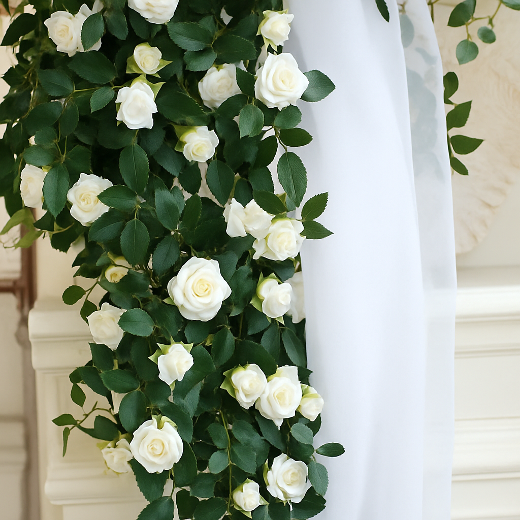 Artificial silk flowers fake pink elegant decoration for interior - view 2