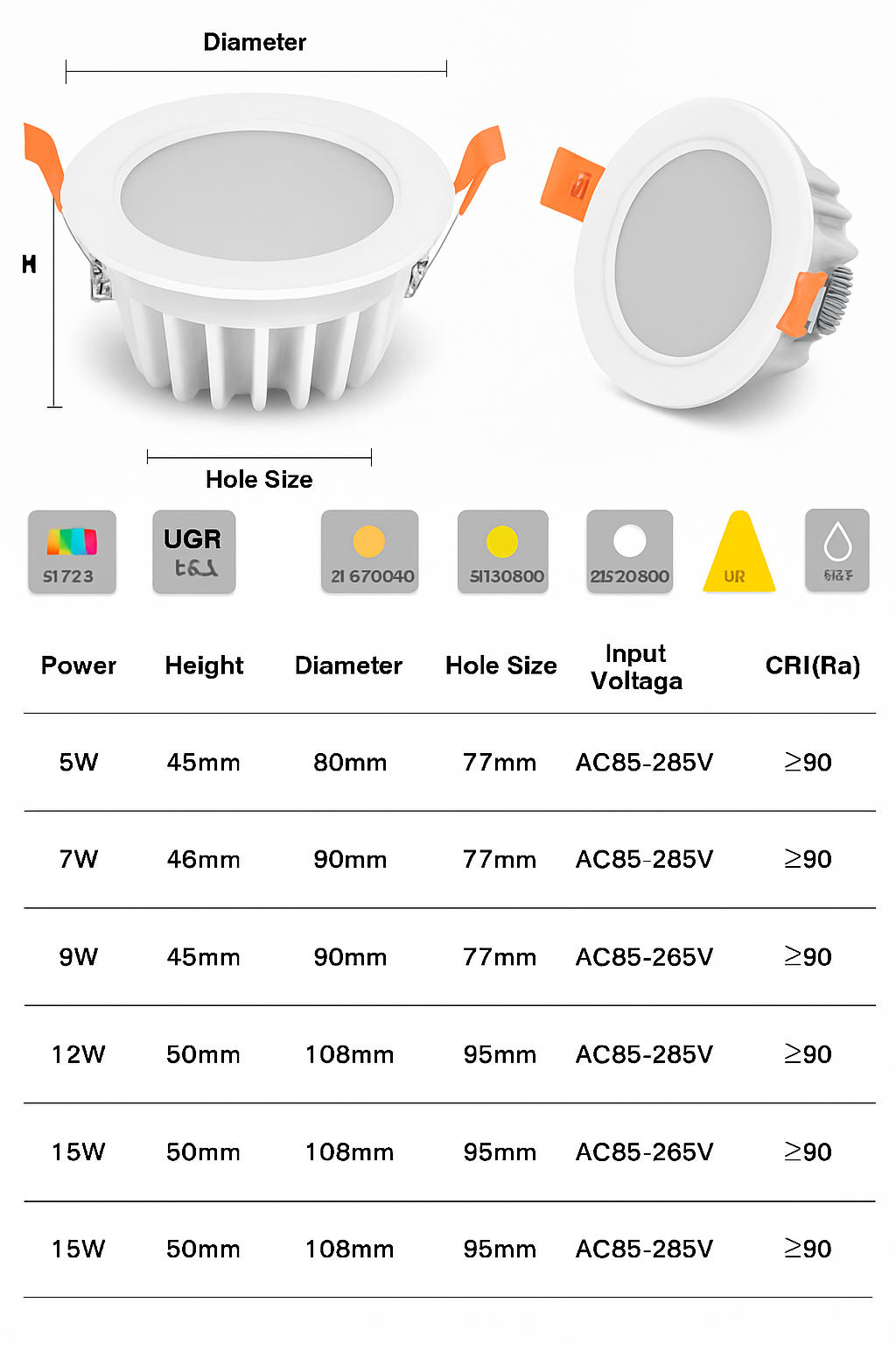 Round or square waterproof led spot for indoors - view 3