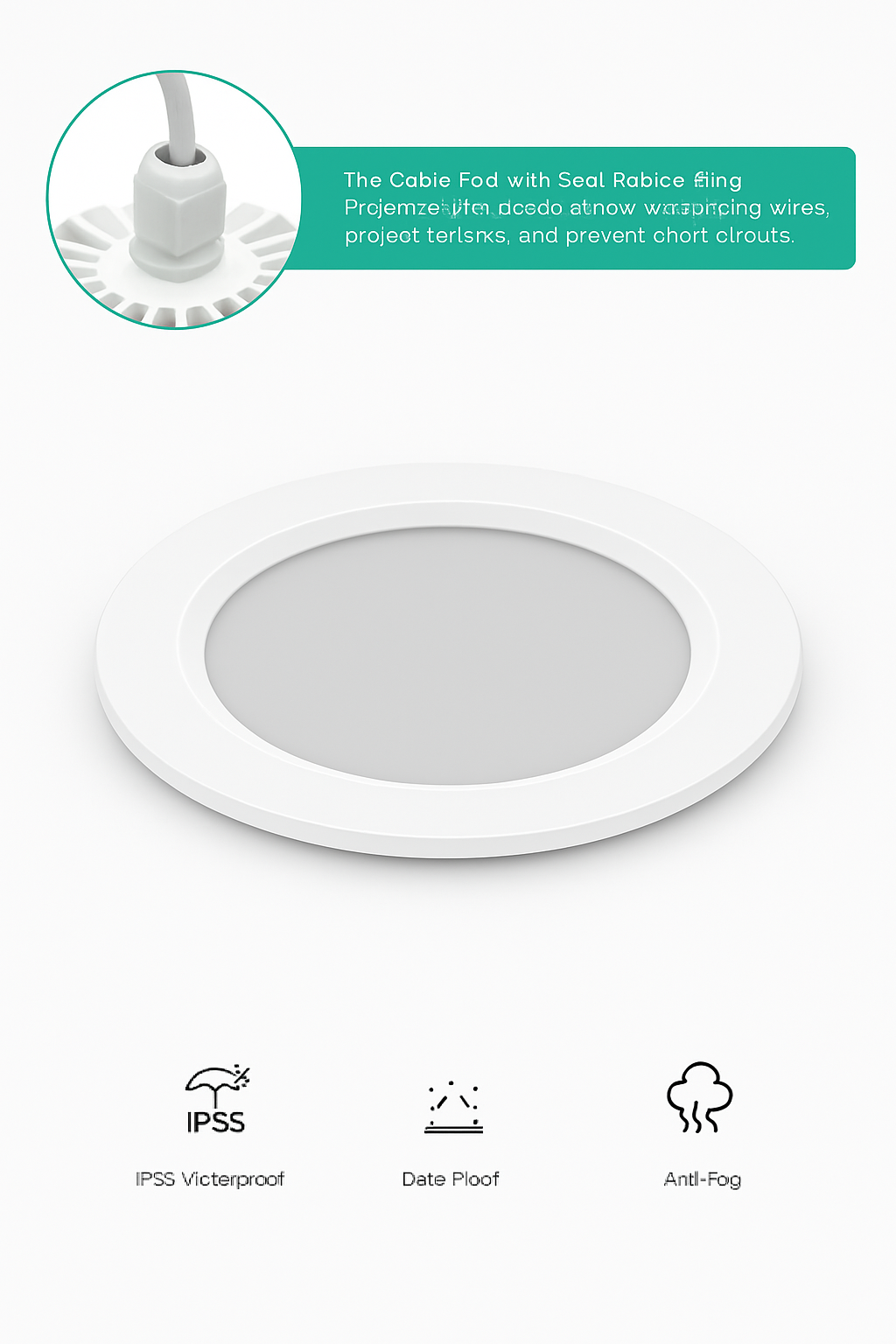 Round or square waterproof led spot for indoors - view 4