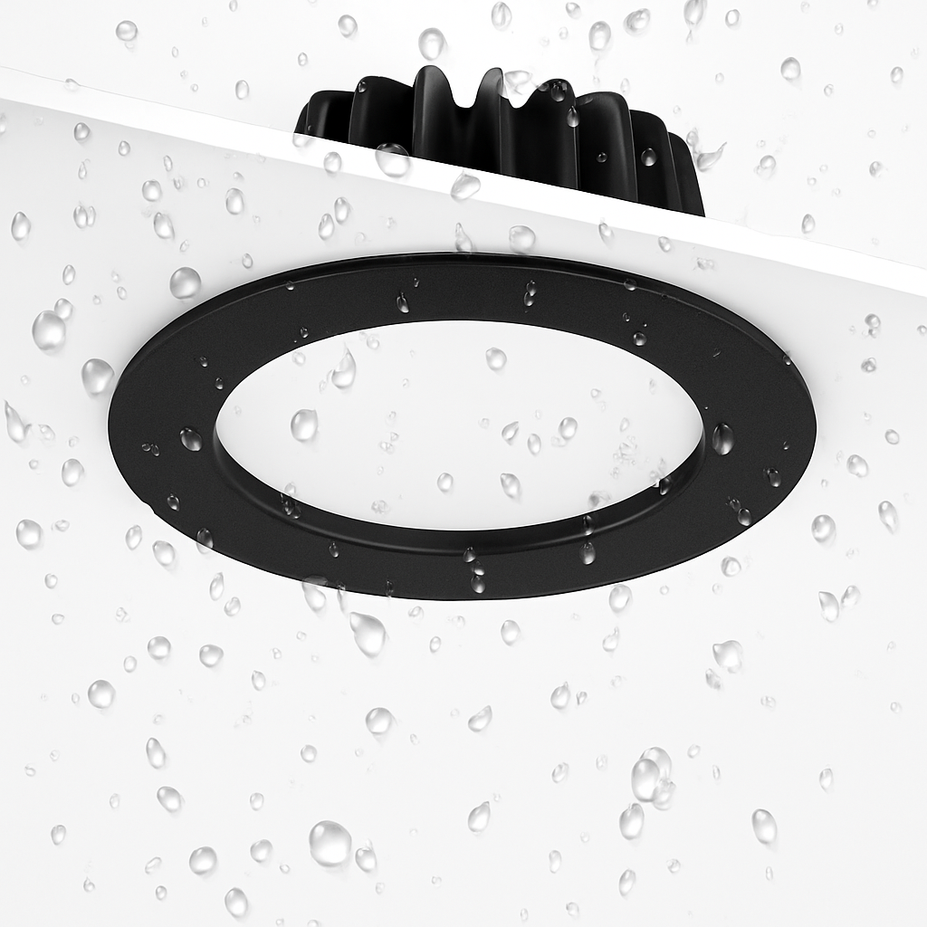Round or square waterproof led spot for indoors - Round Black / Warm White / 5W