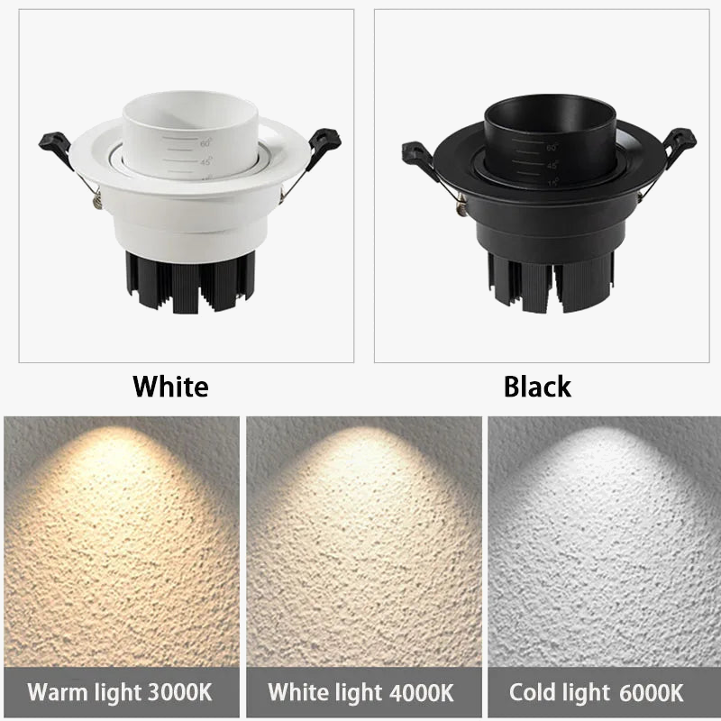 Zoomable beam led-mounted spotlights for interior lighting - view 4