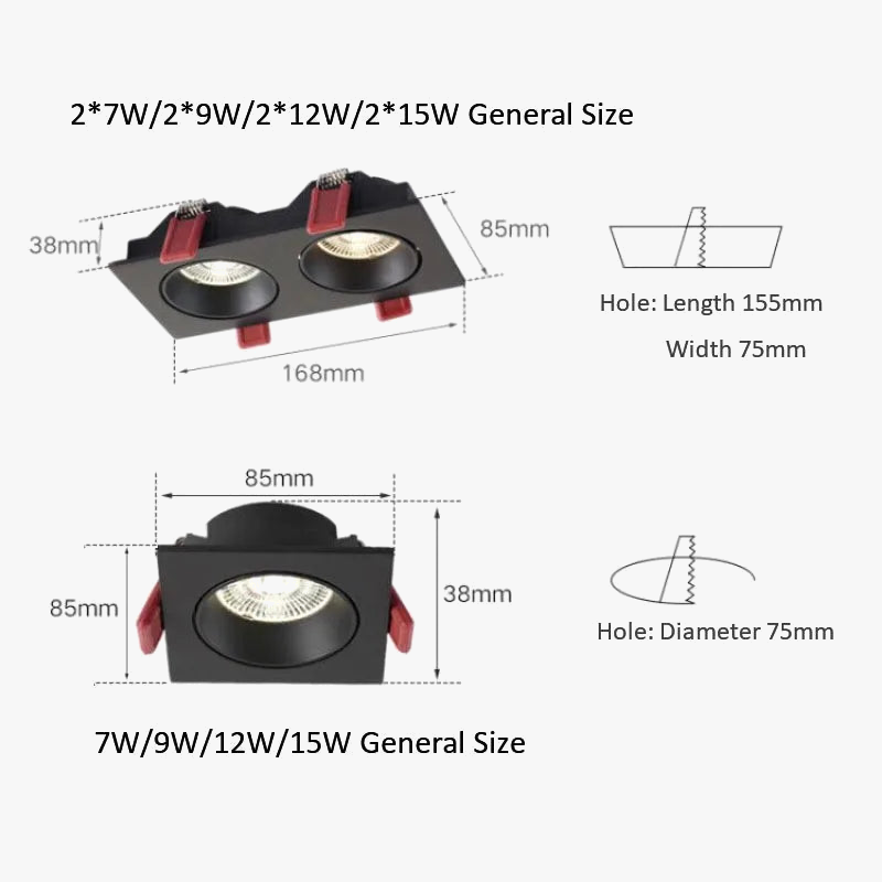Variable intensity built-in led spotlights for indoors - view 4
