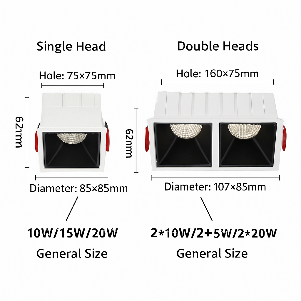 Modern built-in led spotlights with integrated cob lighting - view 5
