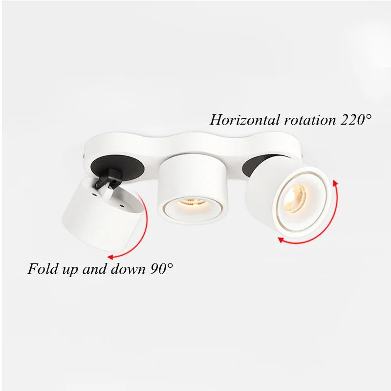 Variable intensity folding rotary led spotlights for interior lighting - view 3