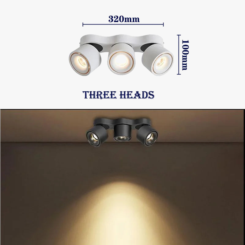 Variable intensity folding rotary led spotlights for interior lighting - view 5