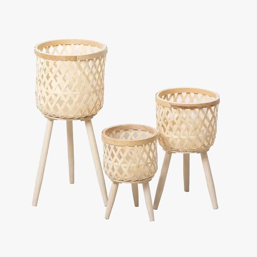 Braided rattan flower holder for interior decoration - view 5