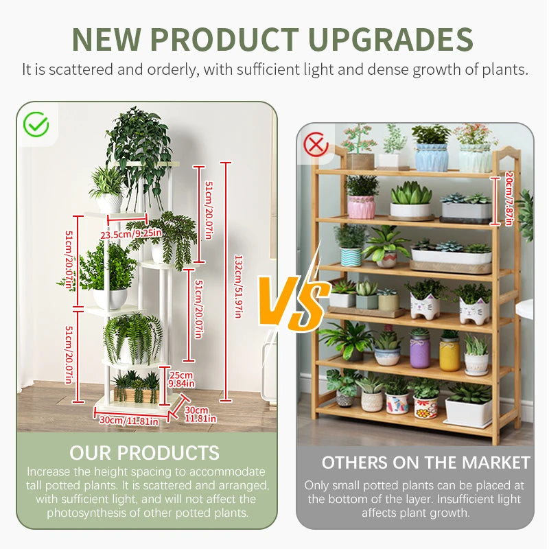 Wooden support for plants and flowers on several levels - view 5