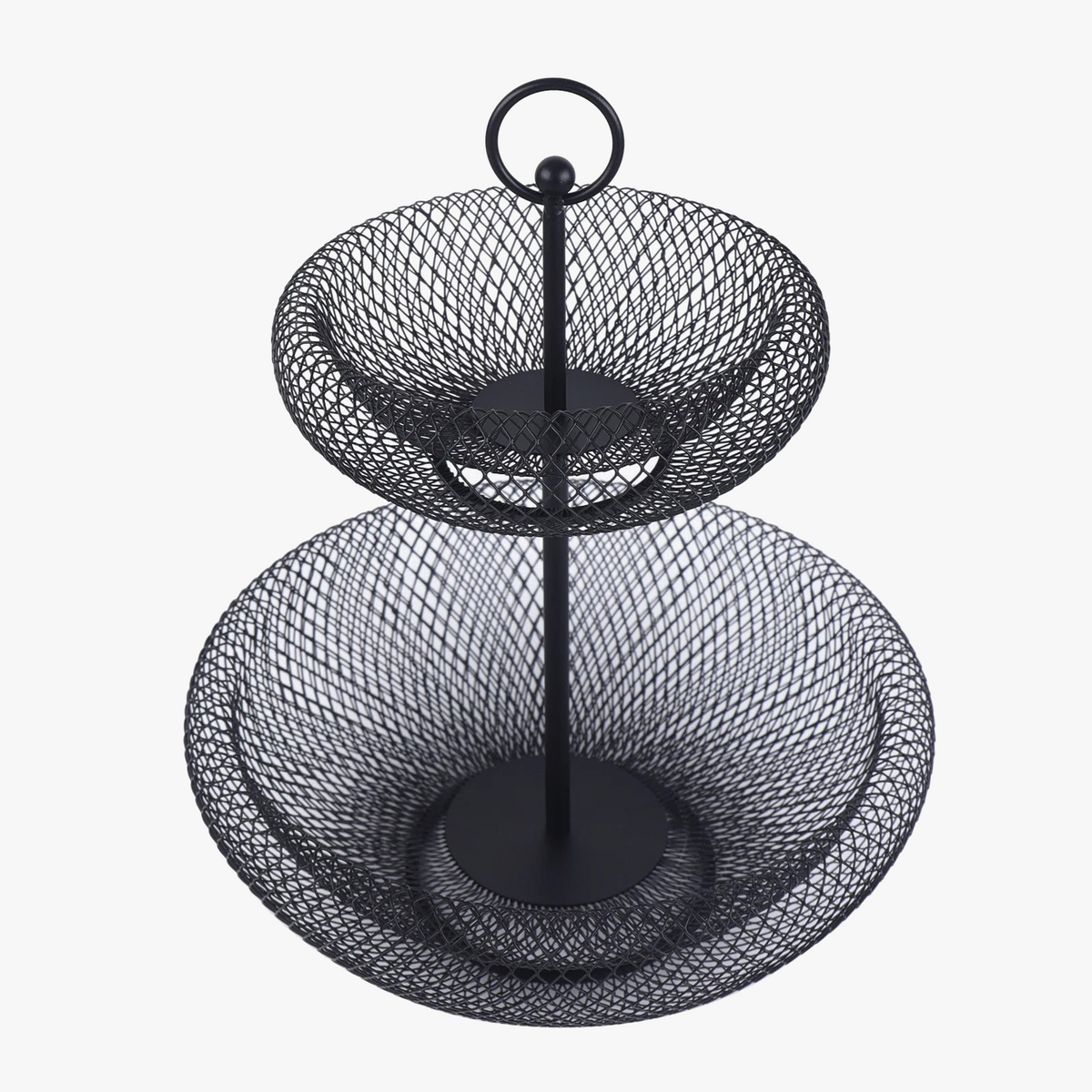 Double-level fruit holder in black forged iron - view 3