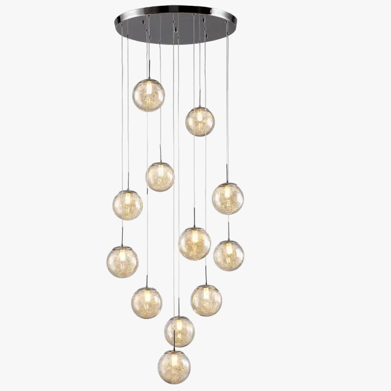 Pendant light glass ball for modern staircase lighting - view 5
