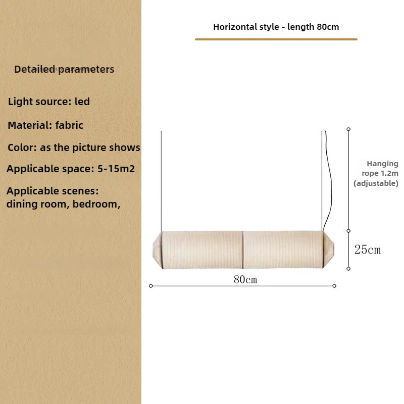 Fabric cylindrical pendant light for elegant interior decoration - view 10