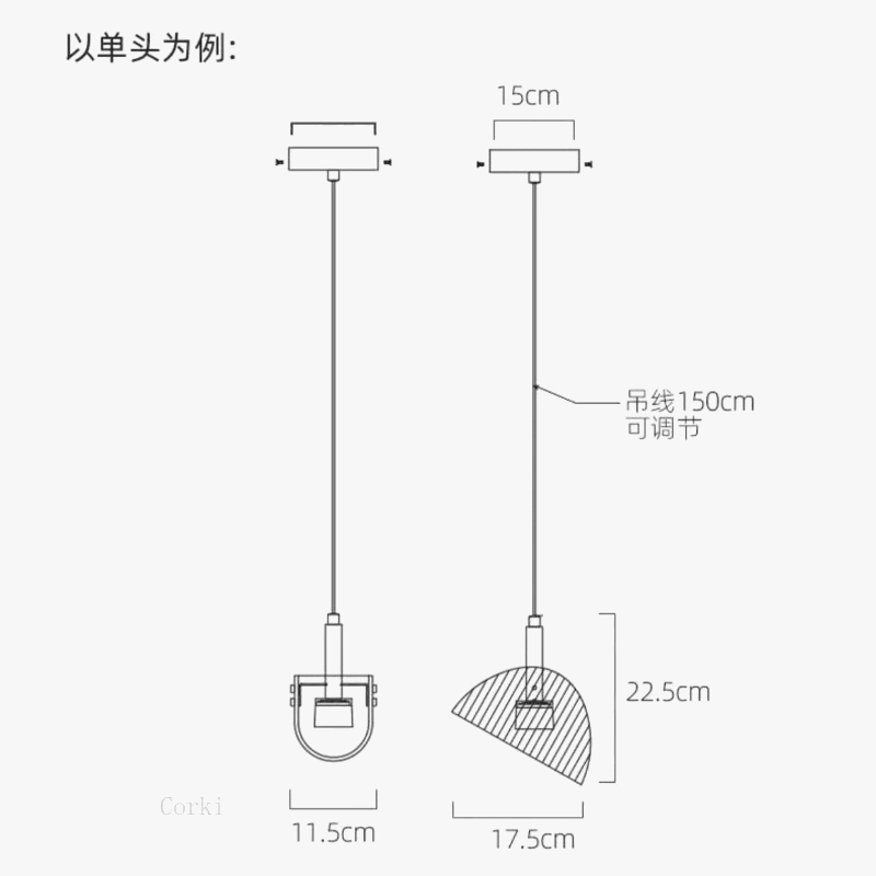 Art decorative glass design pendant light with modifiable gradation - view 6