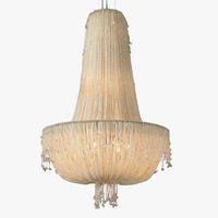 Transparent crystal pendant light with retro and luxurious design
