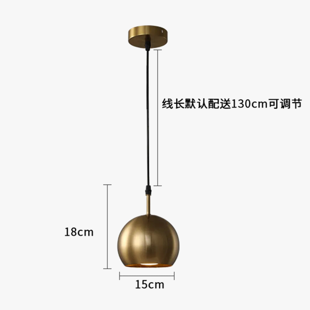 Metal and brass pendant light for industrial interior lighting - view 3